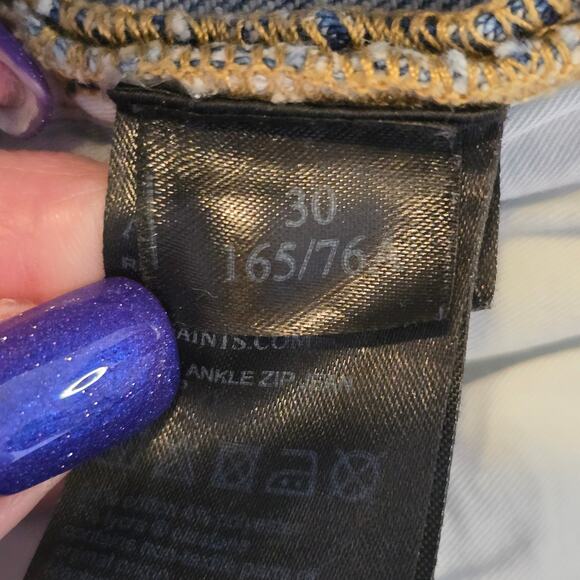 AllSaints Jeans Womens 30 Blue Grace Ankle Zip Mid Rise Ankle Skinny Urban Y2K - Picture 4 of 15